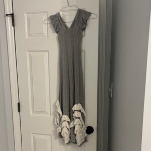 Little Giraffe Gray and White Formal Kids Dress